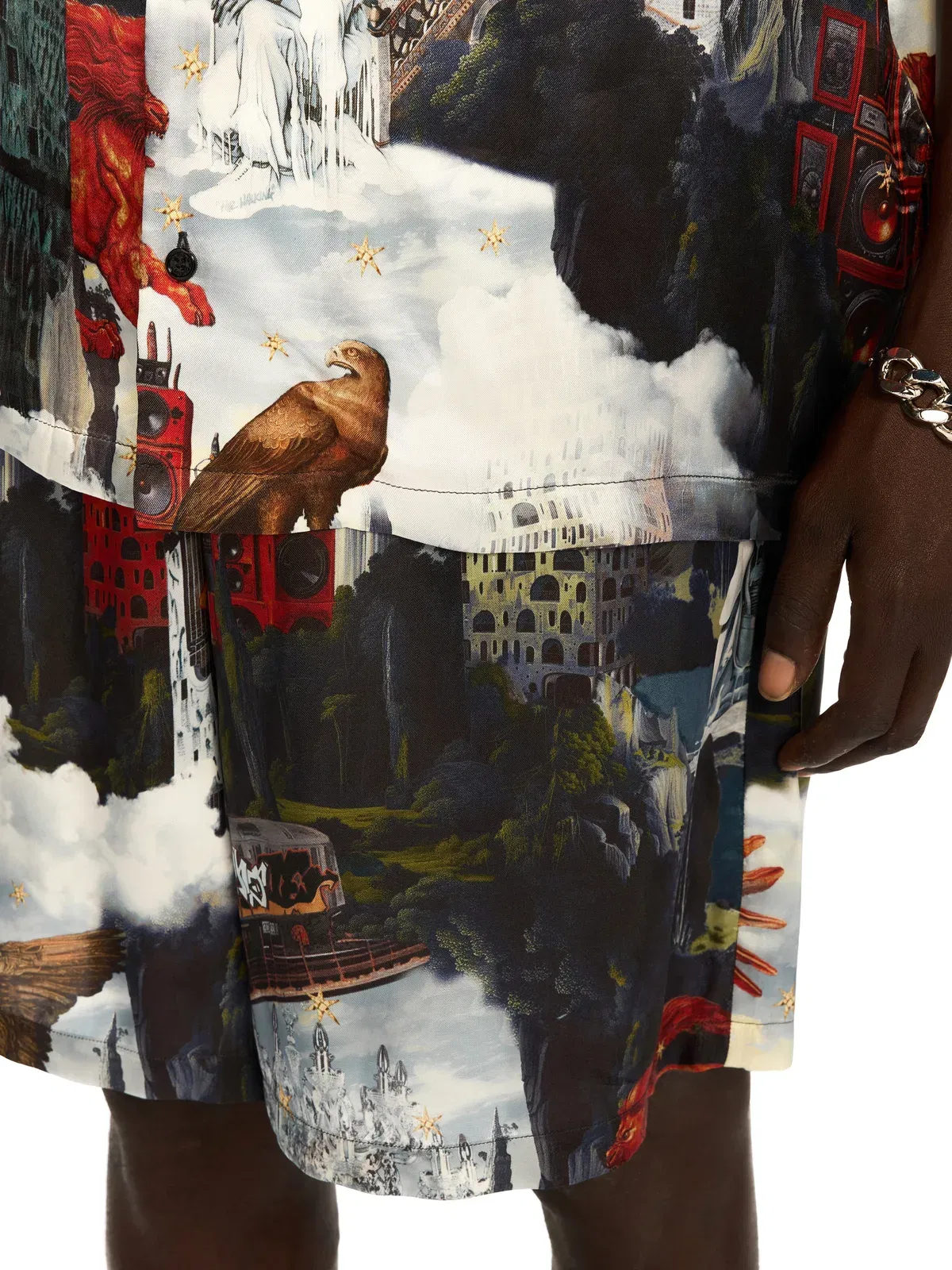 Off-White World Paint Viscose Bowling Shorts