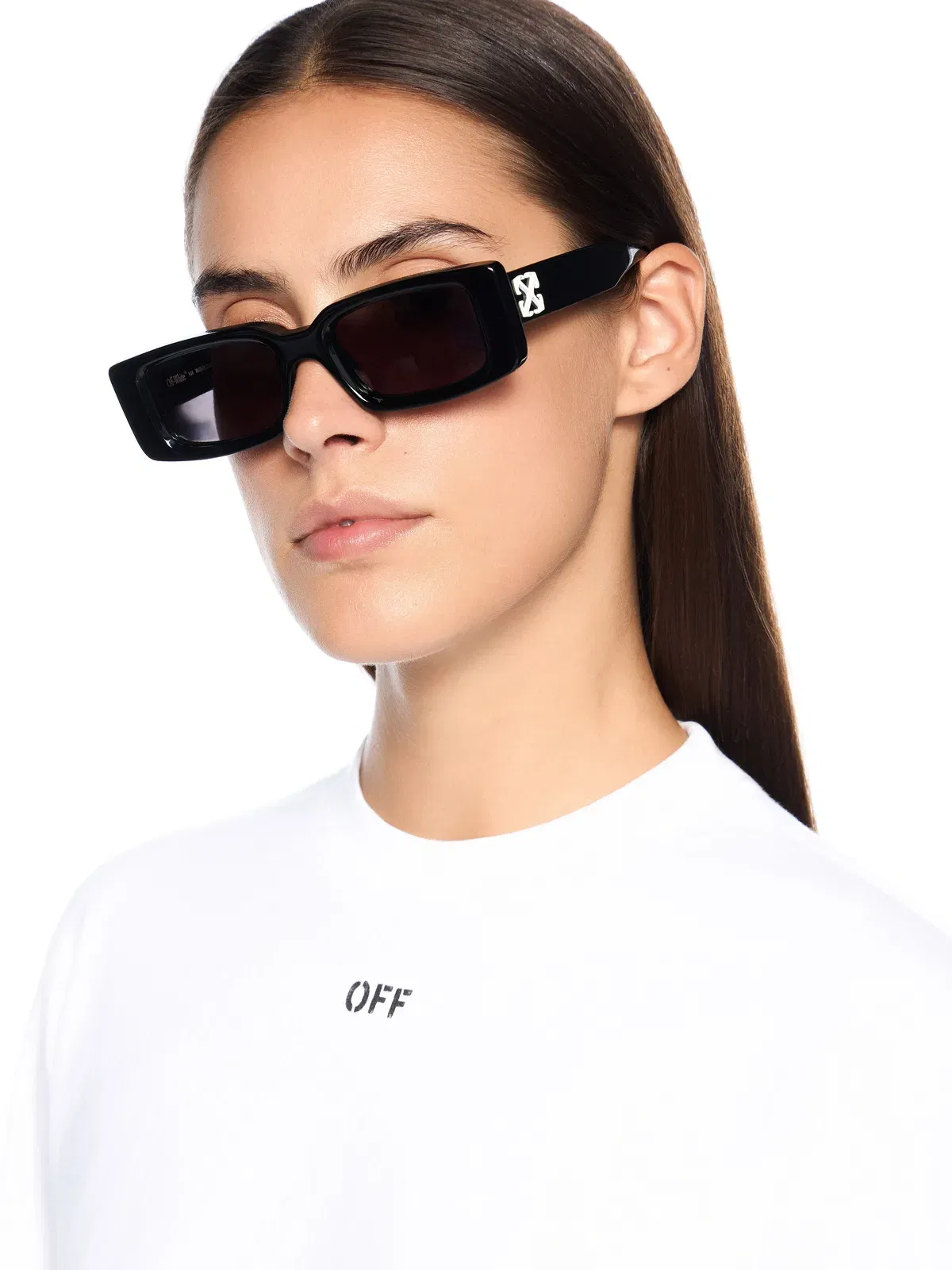 Off-White Embroidered Flowers Boxy Logo Tee
