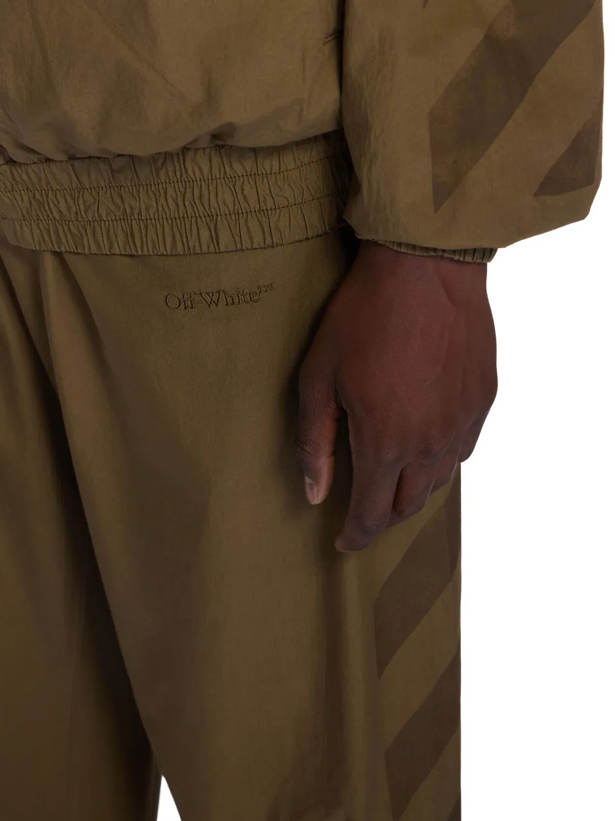 Off-White Diagonal Cotton Trackpants