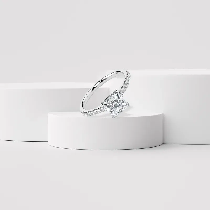 Princess Cut Solitaire Ring_in_stock