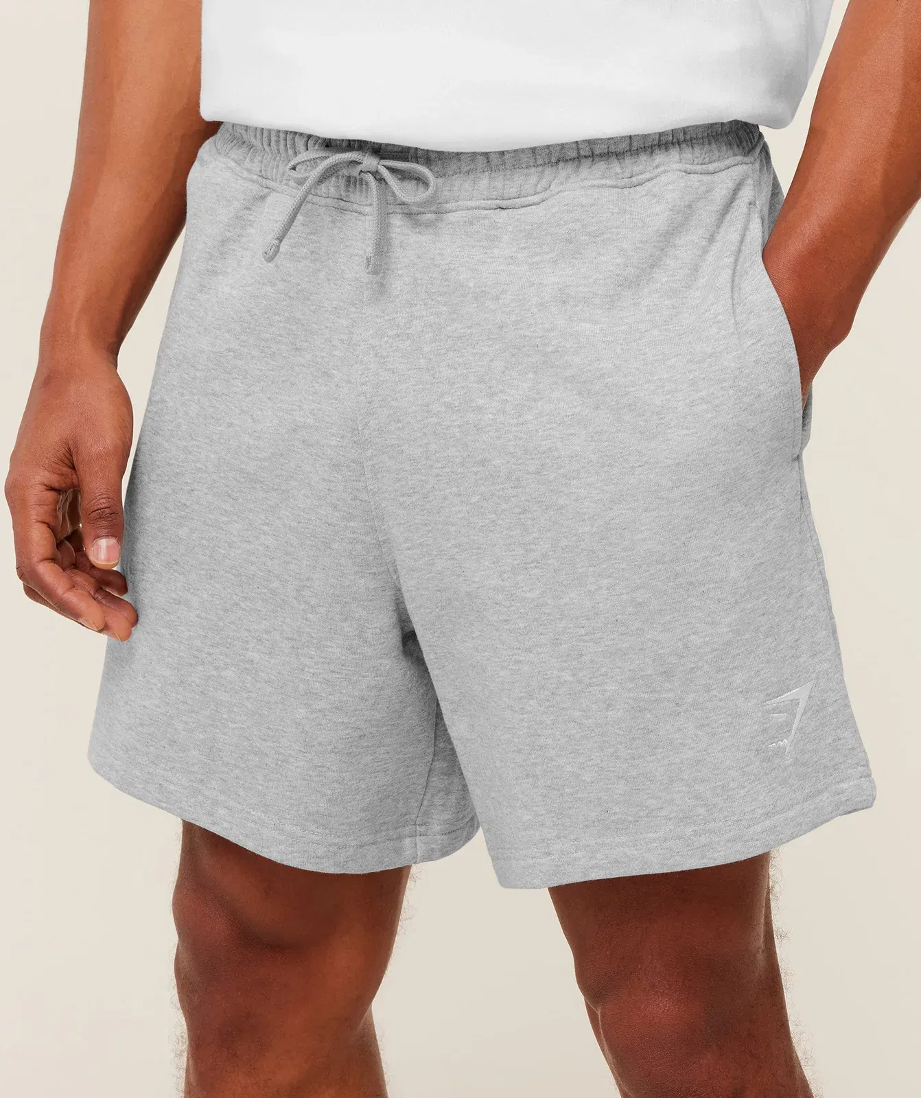 Gymshark Crest Shorts - Light Grey Core Marl