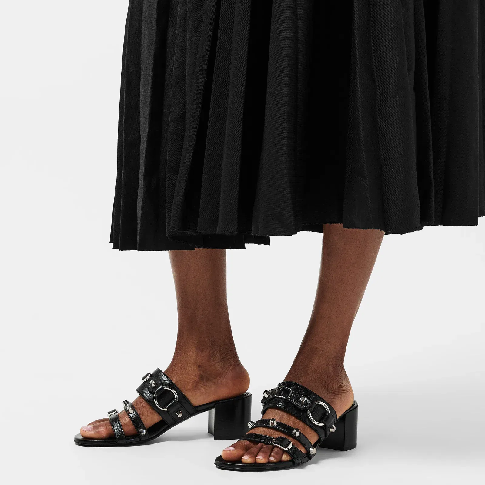 City Structured Heel Ankle Fastening Heeled Sandals