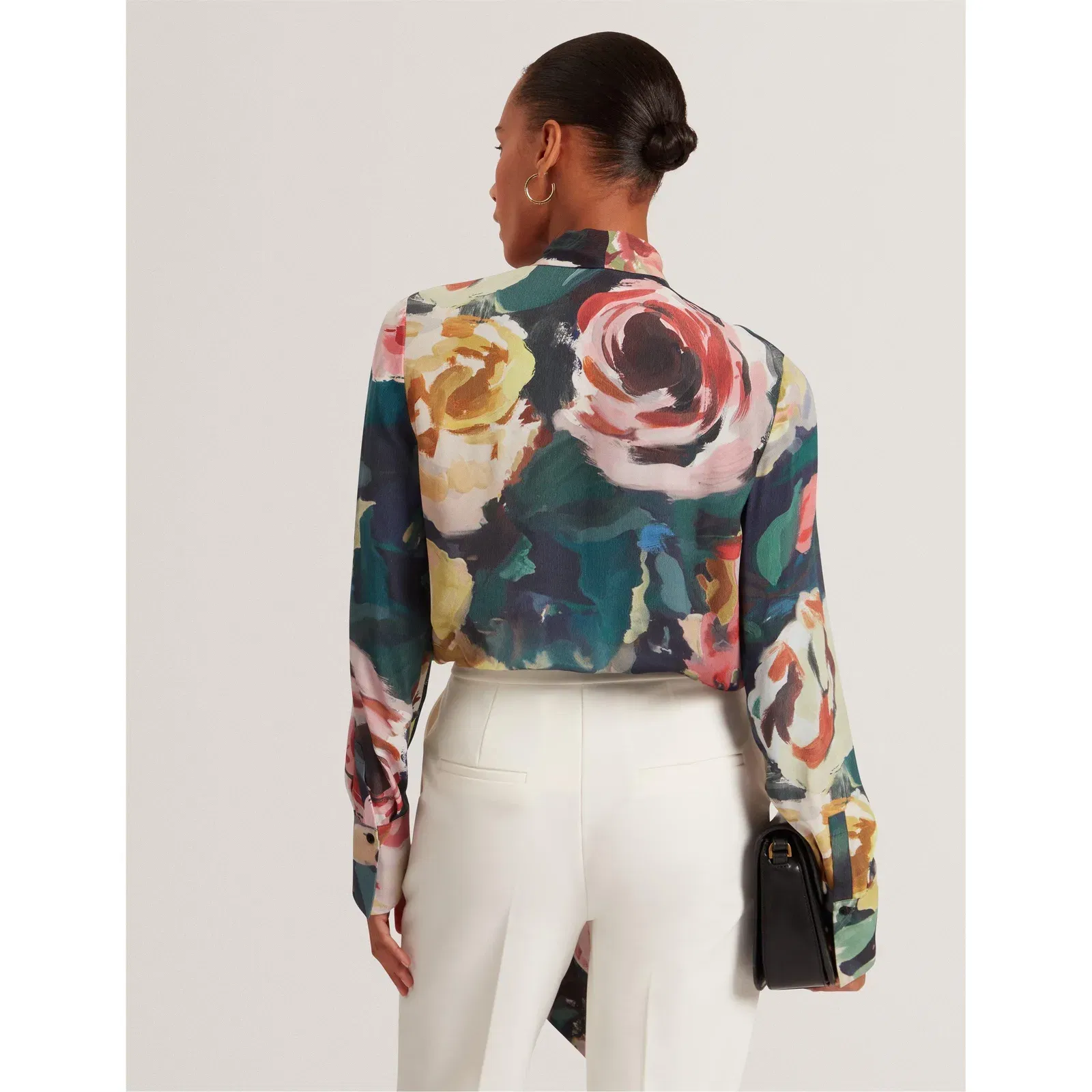 Tie Neck Long-Sleeve Blouse