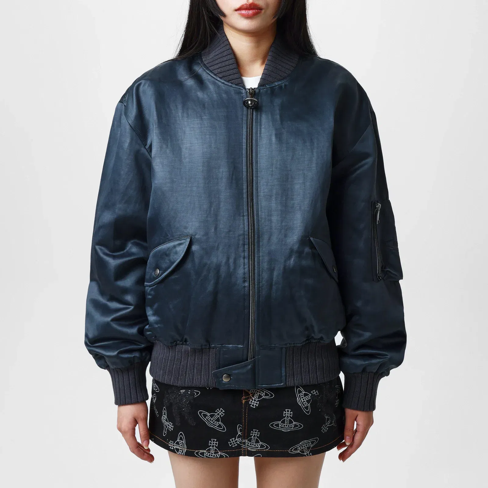 Linen Blend Long Sleeve Parka