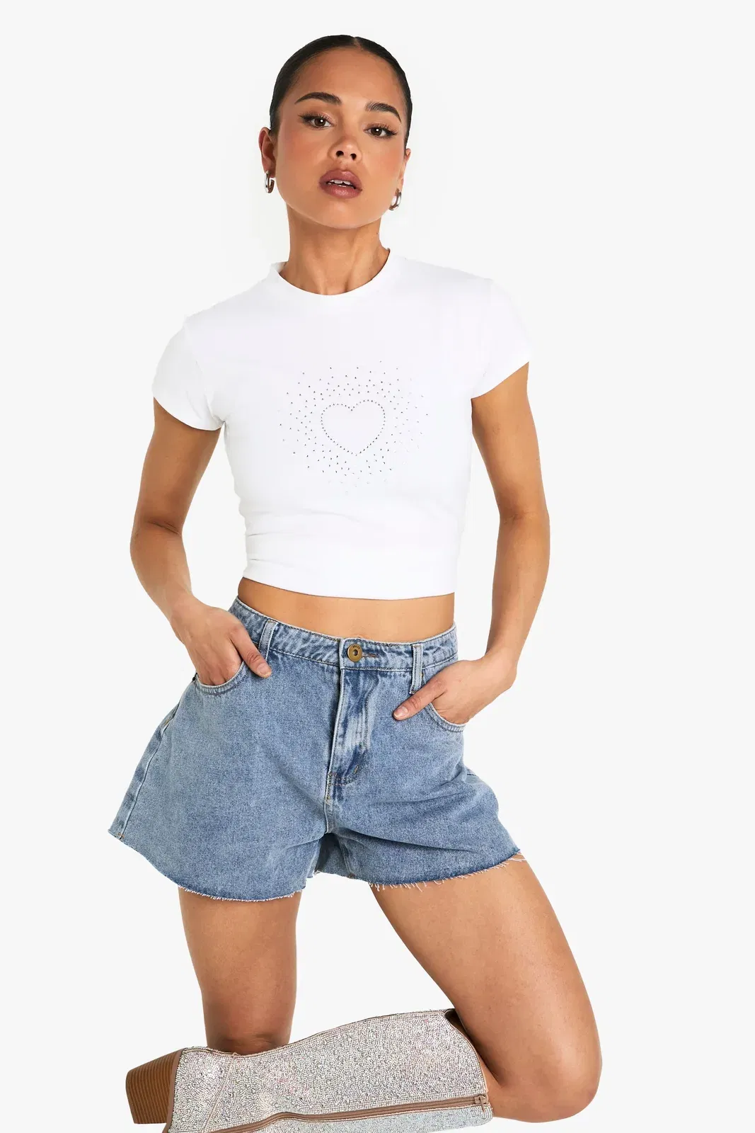 Heart Hotfix Printed Baby T-shirt