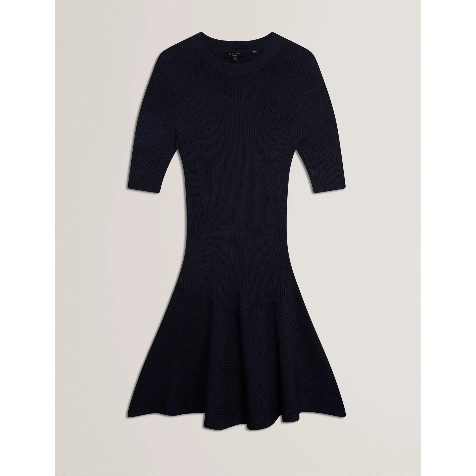 Short-Sleeve Knitted Jumper Dress