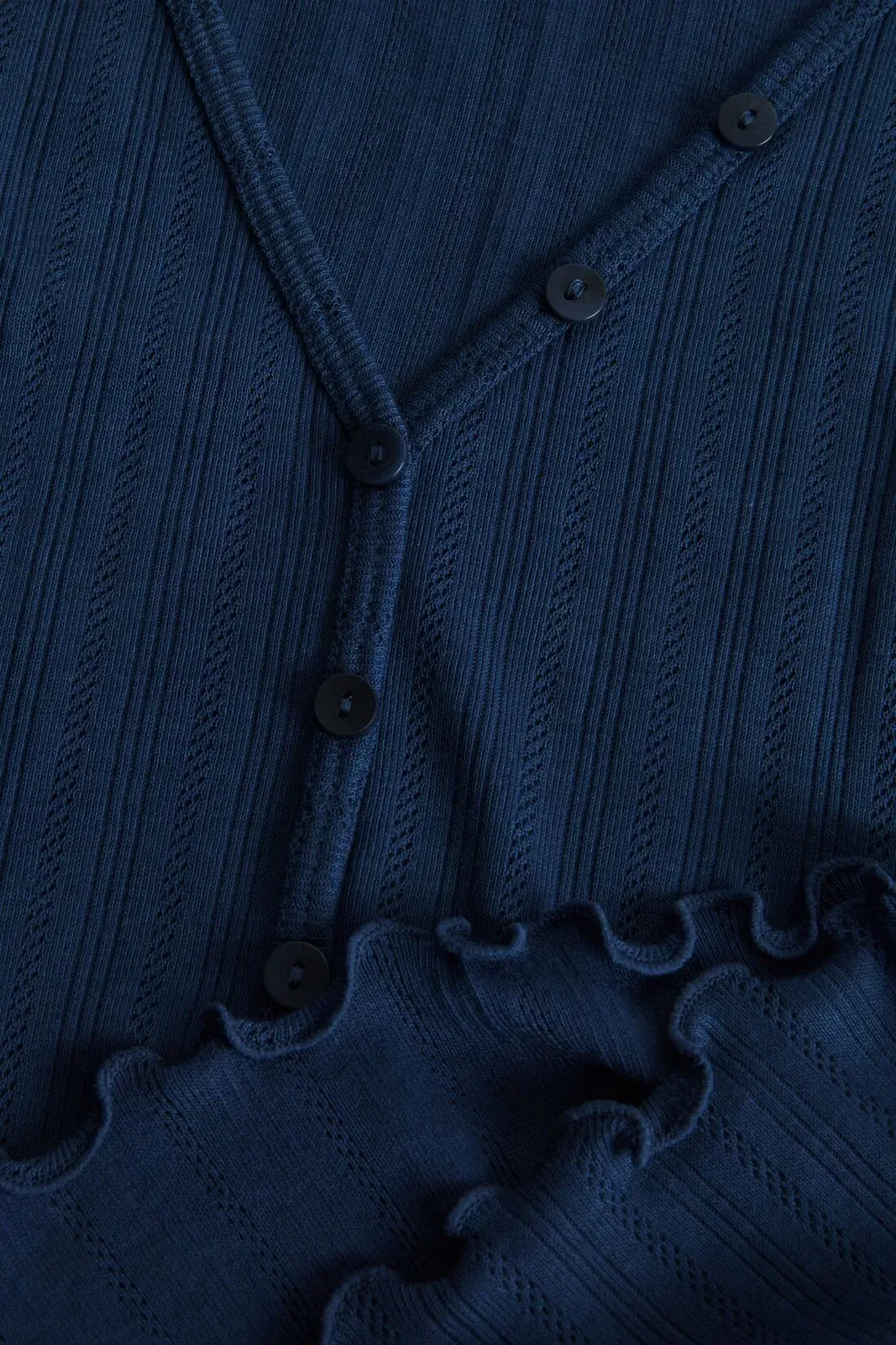 Pointelle V Neck Henley
