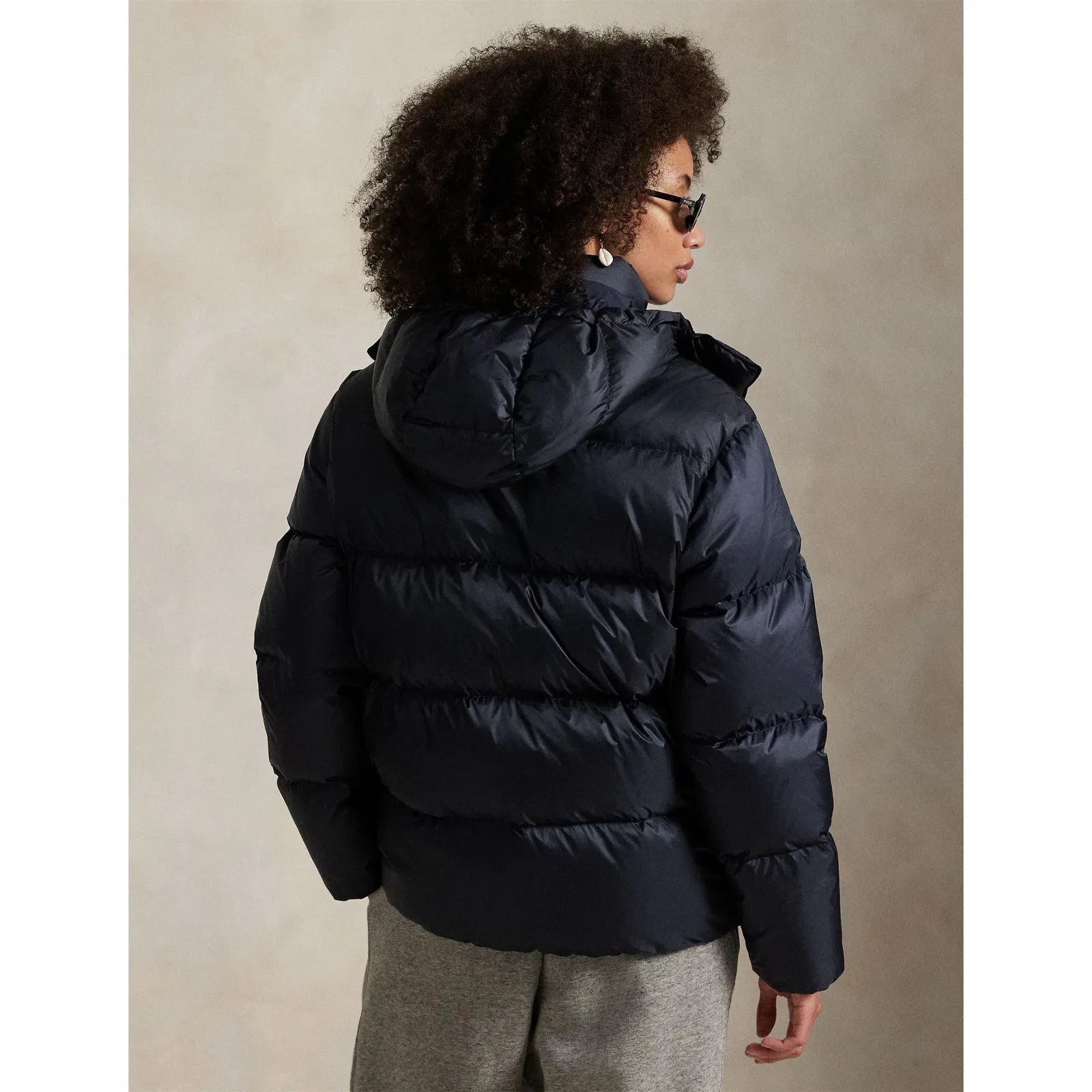 Carly Water-Repellent Quilted Duck Down Wind Resistant Detachable Hood Short Puffer Jacket
