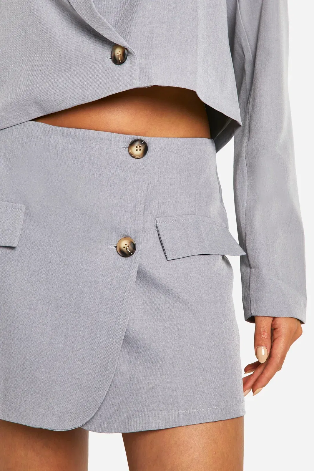 Marl Wrap Front Micro Mini Skirt