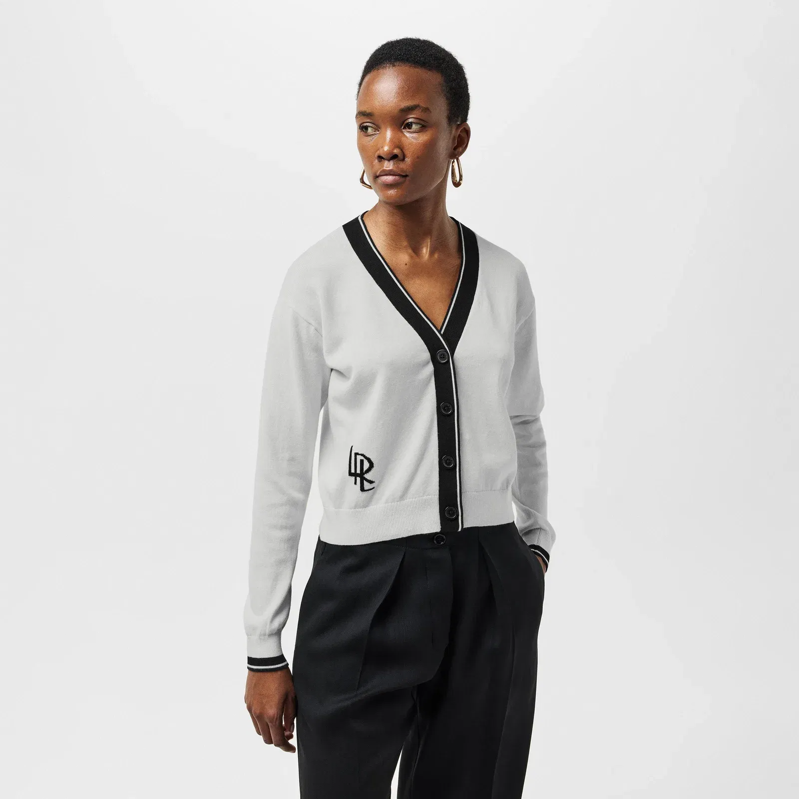 Cadina Two Tone Ribbed Cardigan
