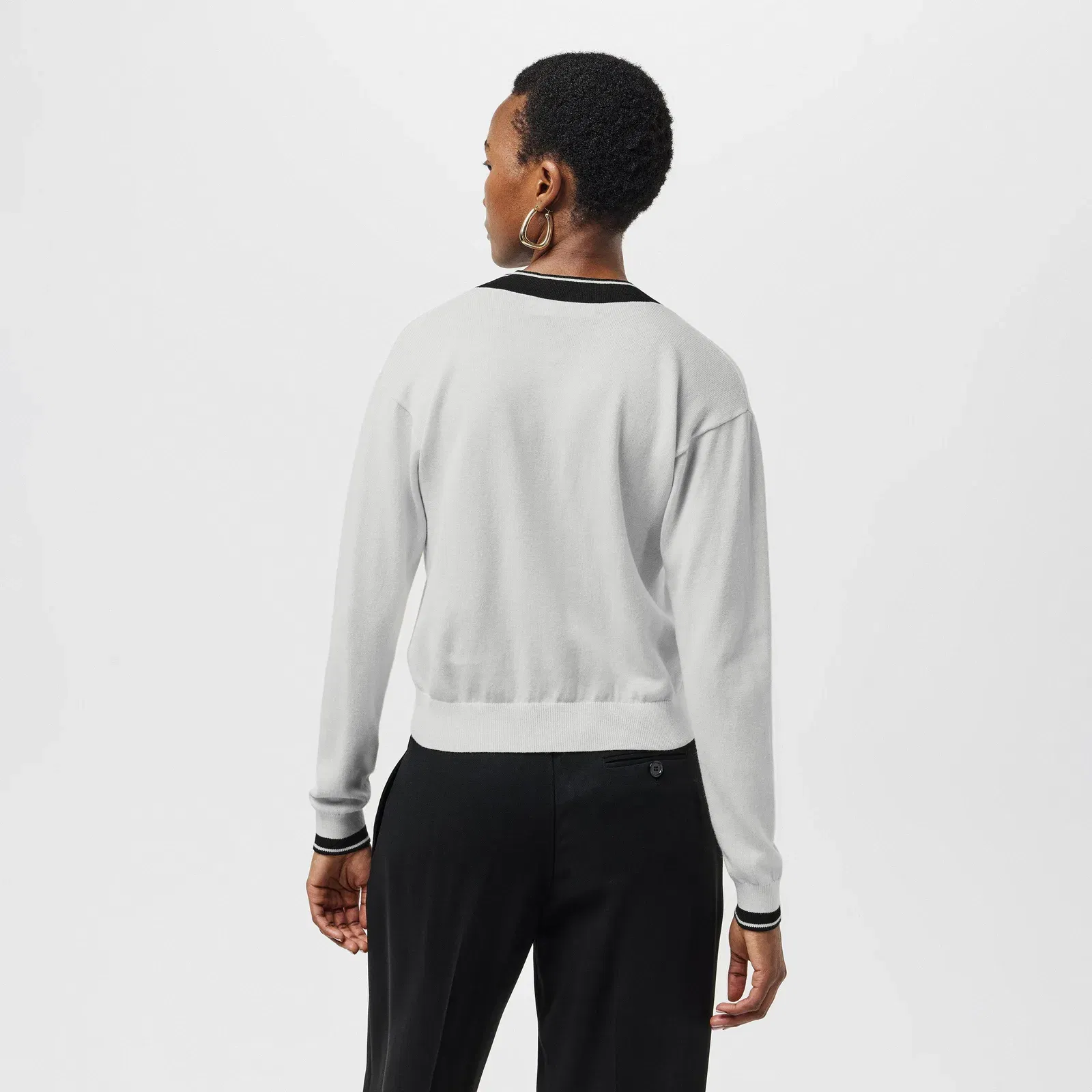 Cadina Two Tone Ribbed Cardigan