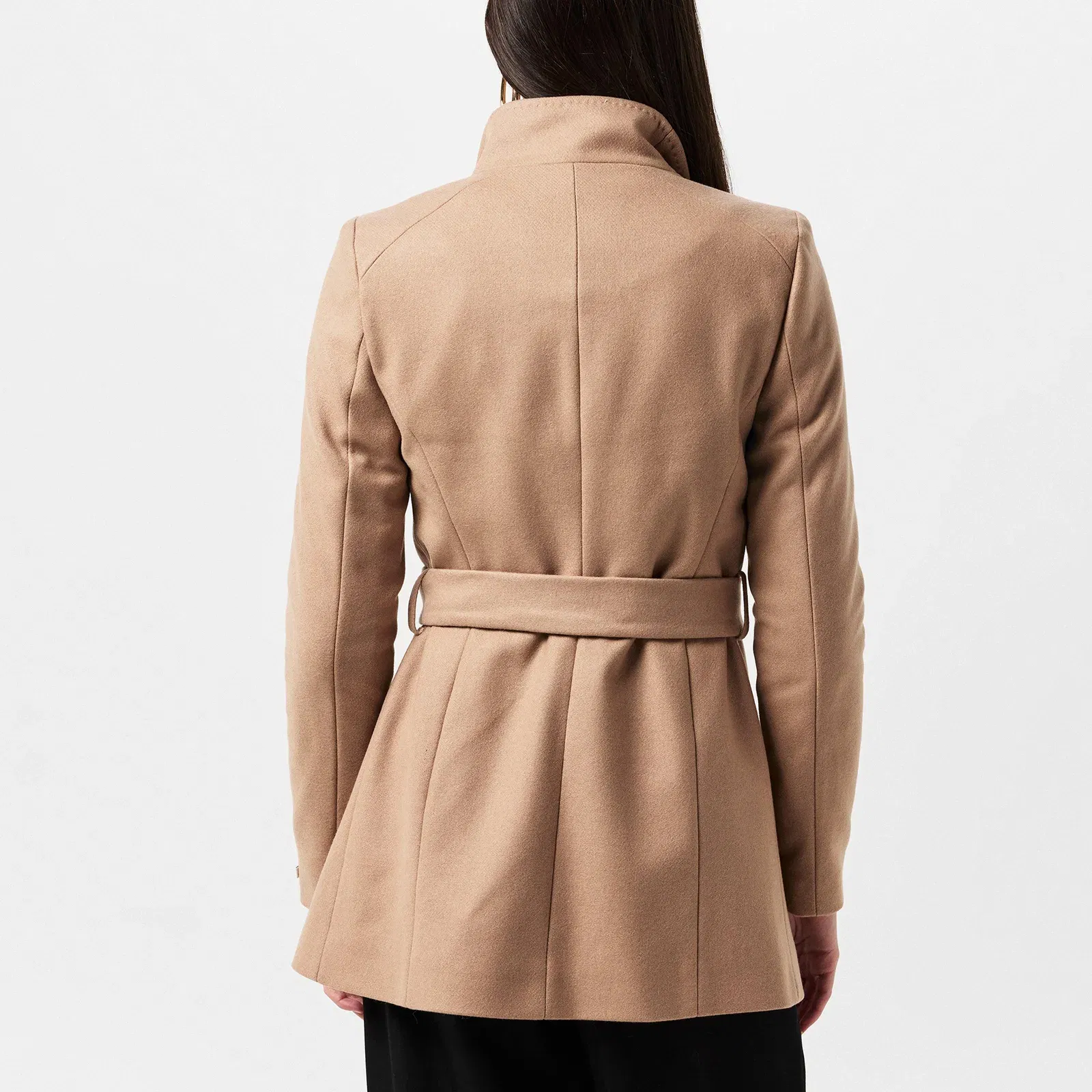 Wool Short Belted Overcoat