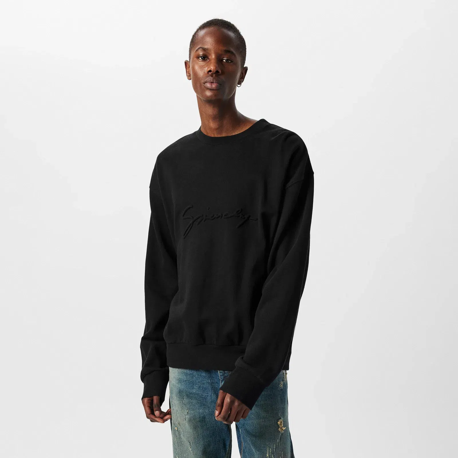 Logo Signature Relaxed Fit Crew Sweatshirt