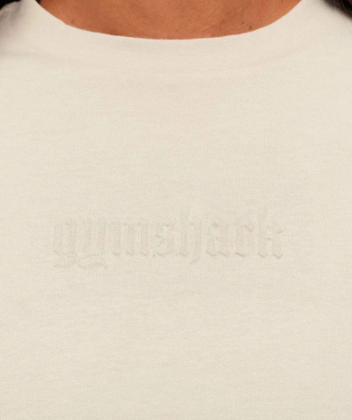 Gymshark Embossed Graphic Oversized T-Shirt - Oat White