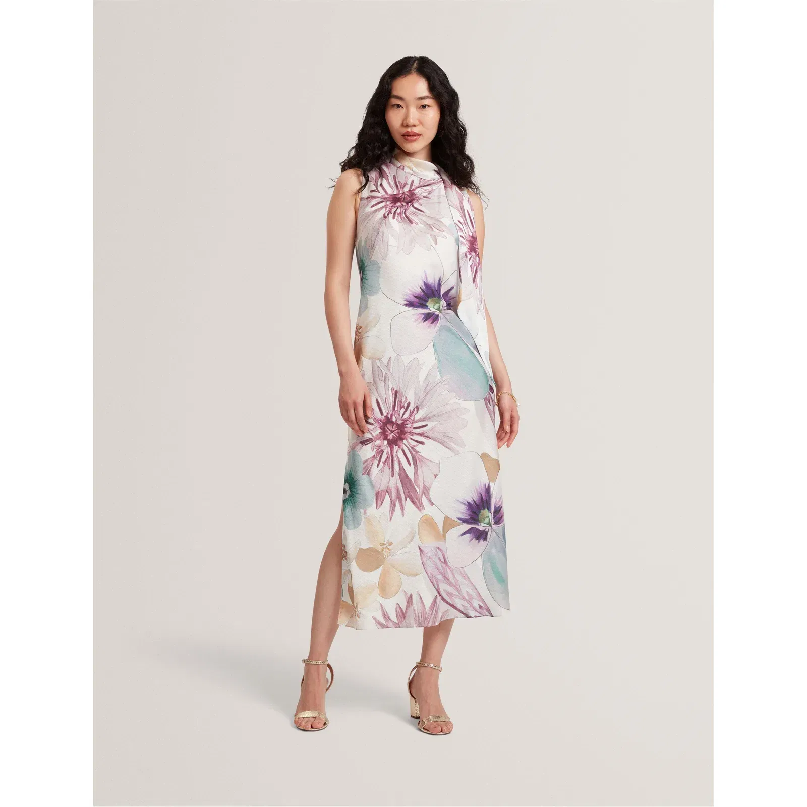 Tie Midi Slinky Dress