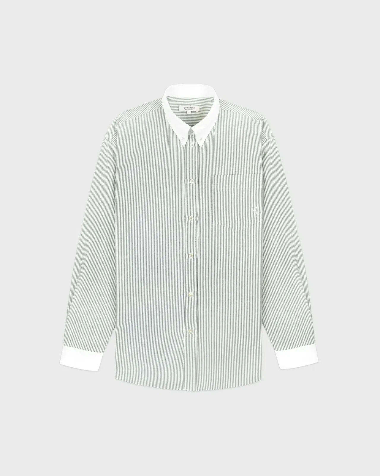 SRC Oversized Oxford Shirt - Forest striped
