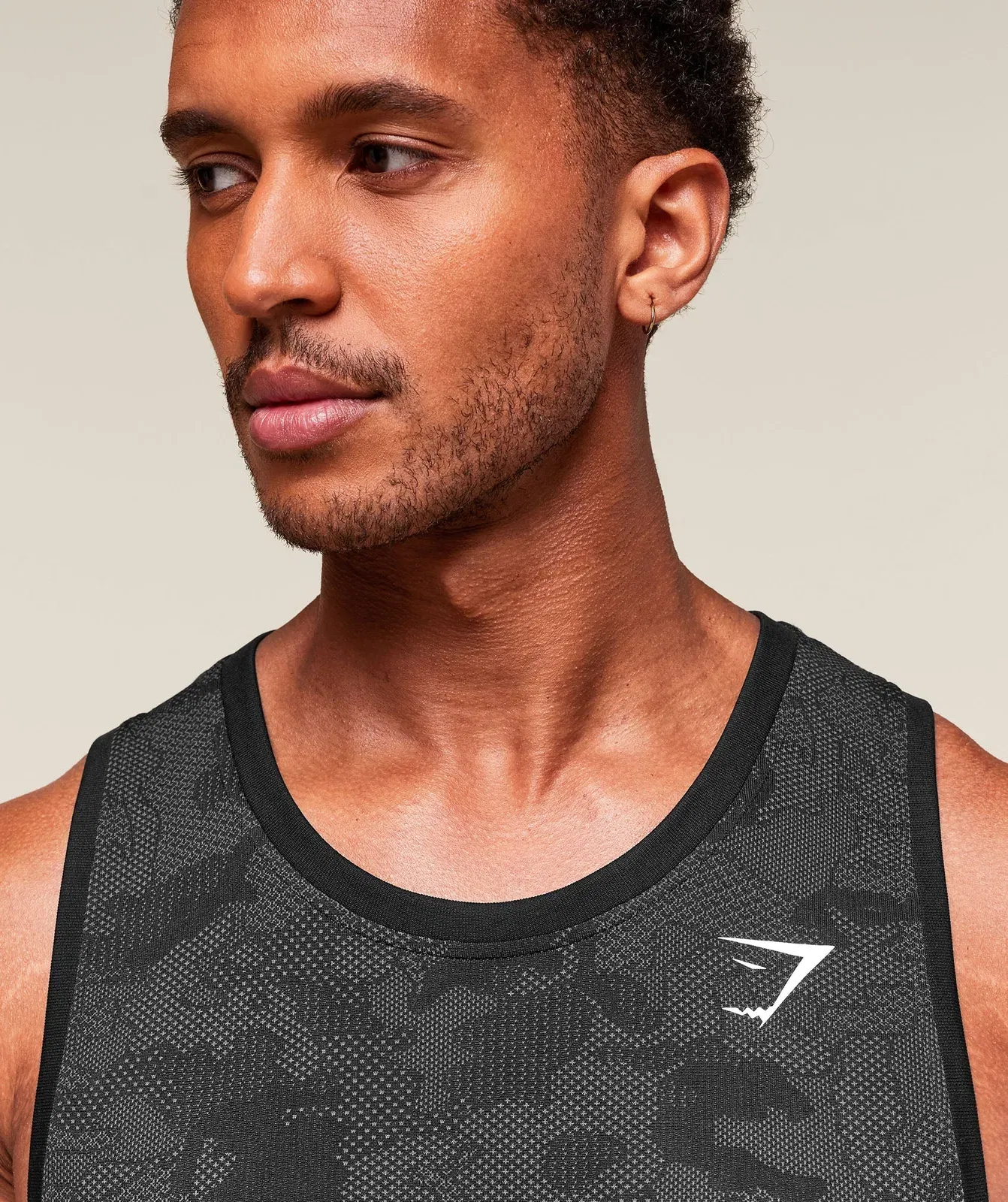 Gymshark Geo Seamless Tank - Black/Charcoal Grey