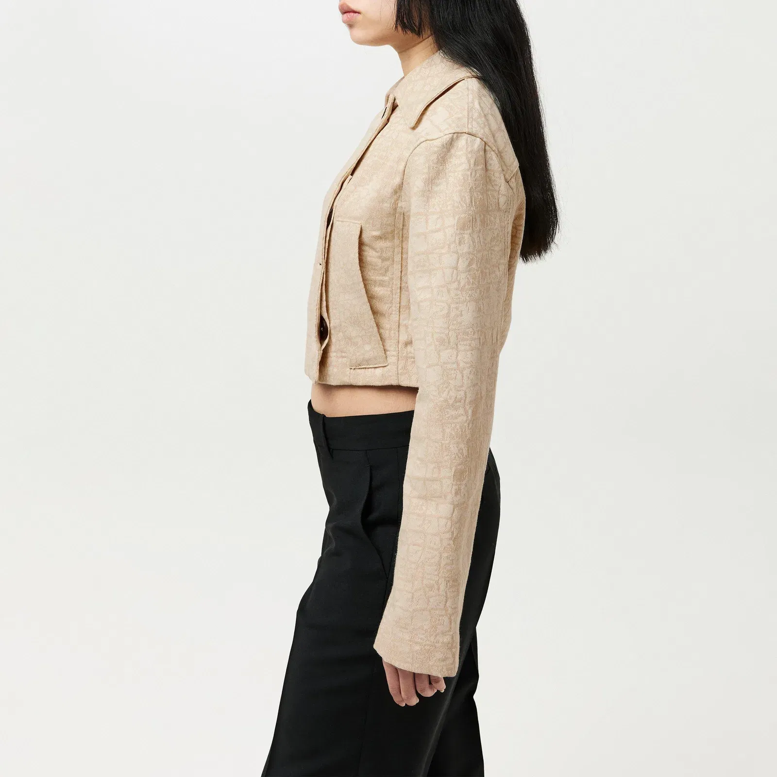 Marino De Nimes Cotton Cropped Long Sleeve Jacket