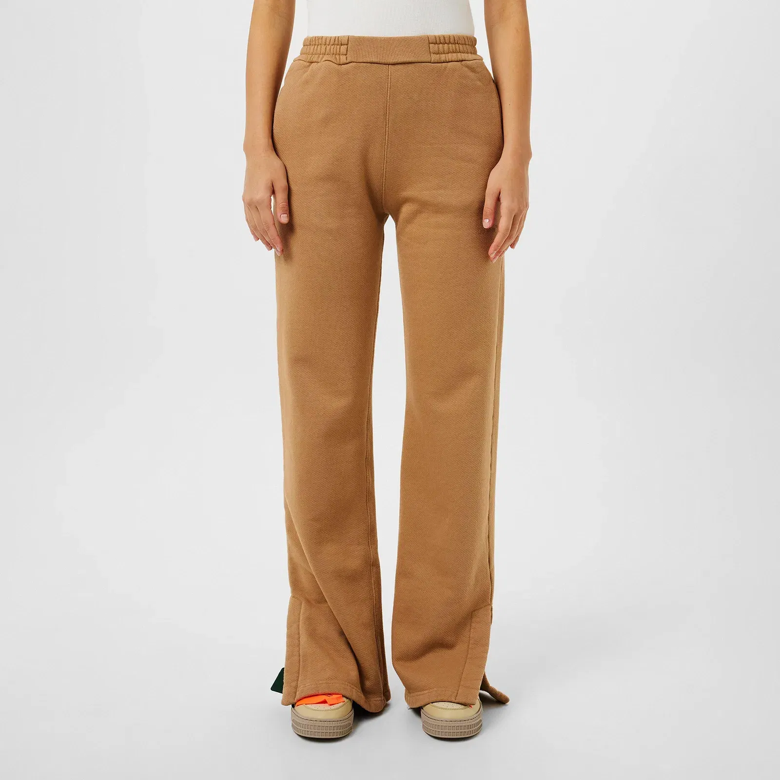 Diagonal Taper Open Hem Fleece Joggers