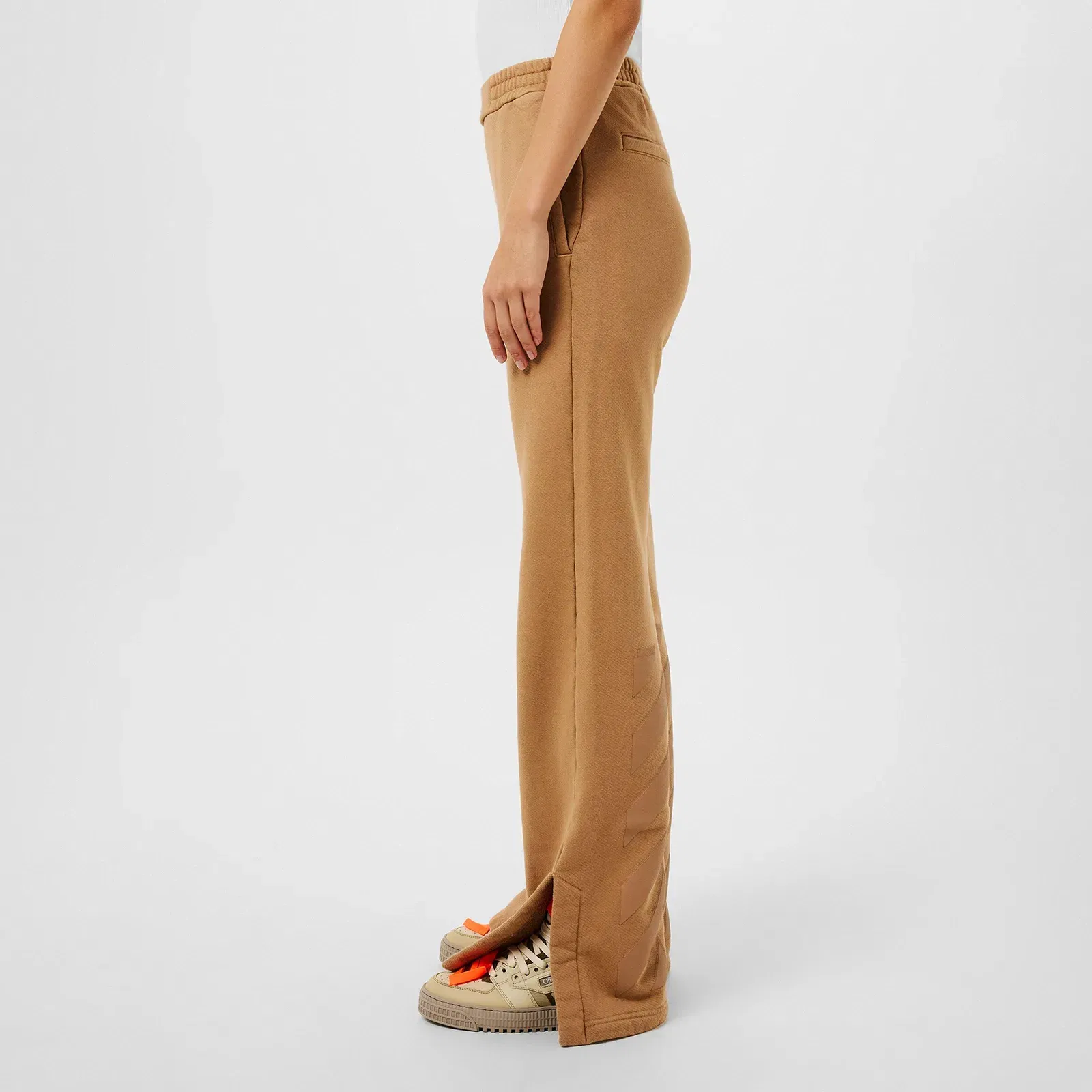 Diagonal Taper Open Hem Fleece Joggers