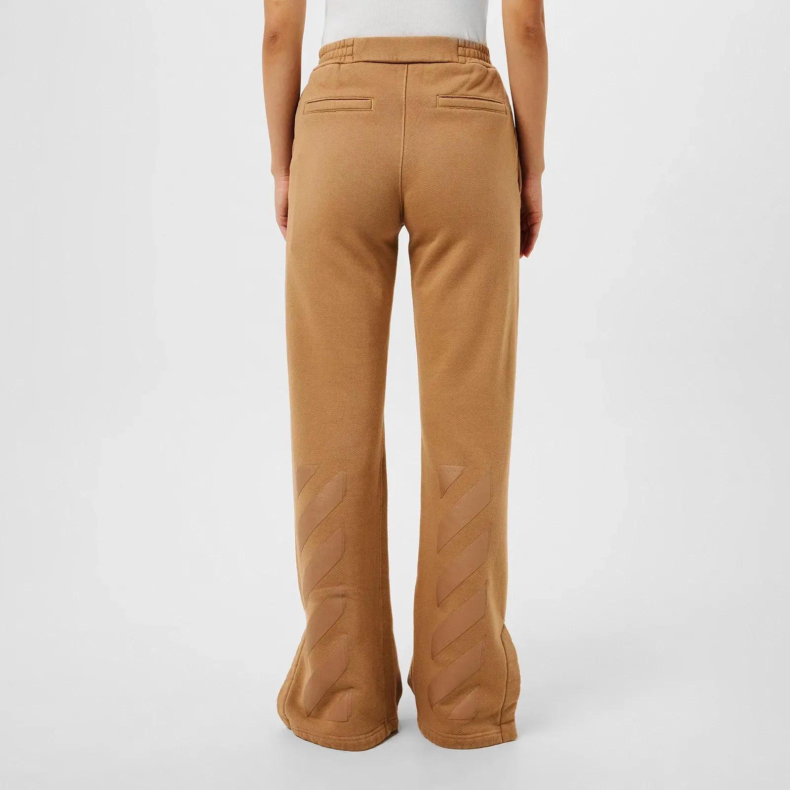 Diagonal Taper Open Hem Fleece Joggers