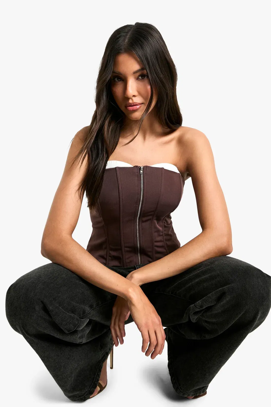 Zip Up Front Longline Corset