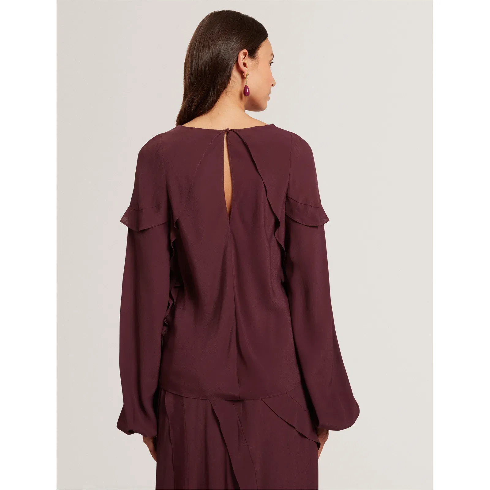 Long-Sleeve Frill Blouse