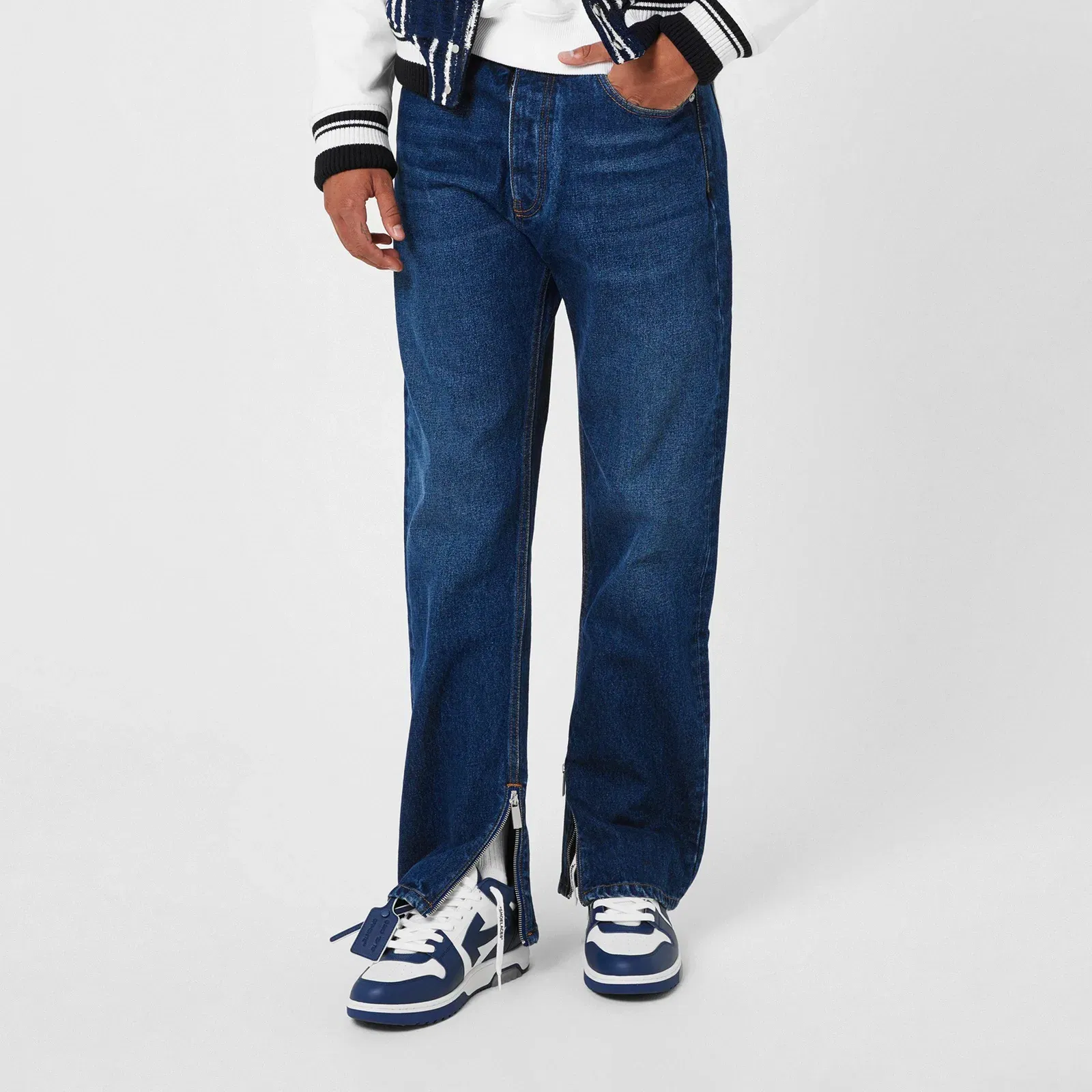Zip Skate Mid Rise Straight Leg Jeans