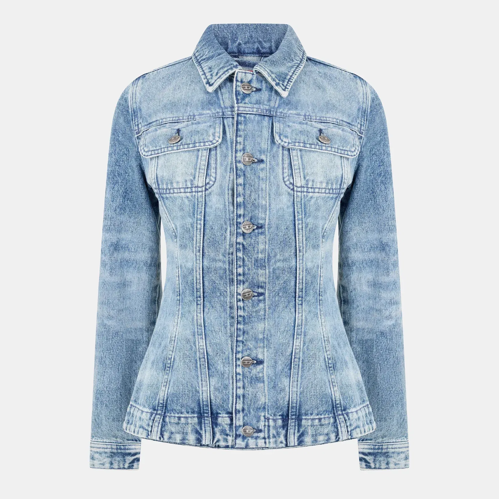 De-Katerinfsh Washed Long Sleeve Button Denim Jacket