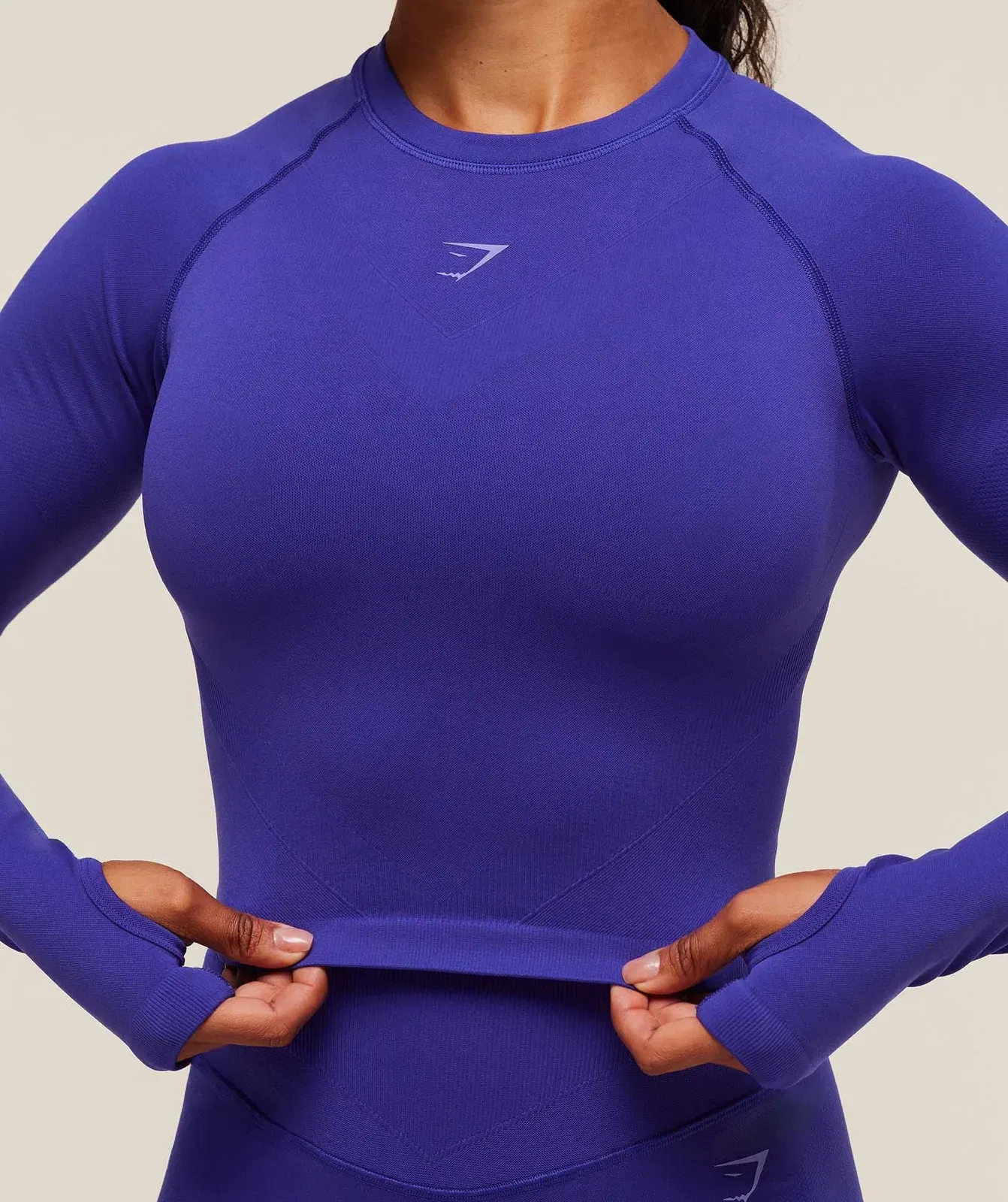 Gymshark Activate Long Sleeve Crop Top - Cobalt Purple