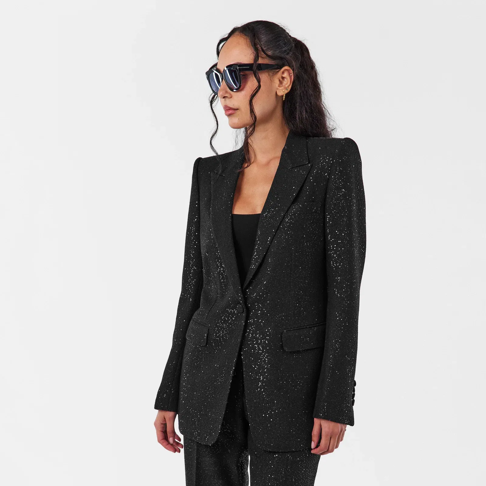 Sequin Long Sleeve Blazer