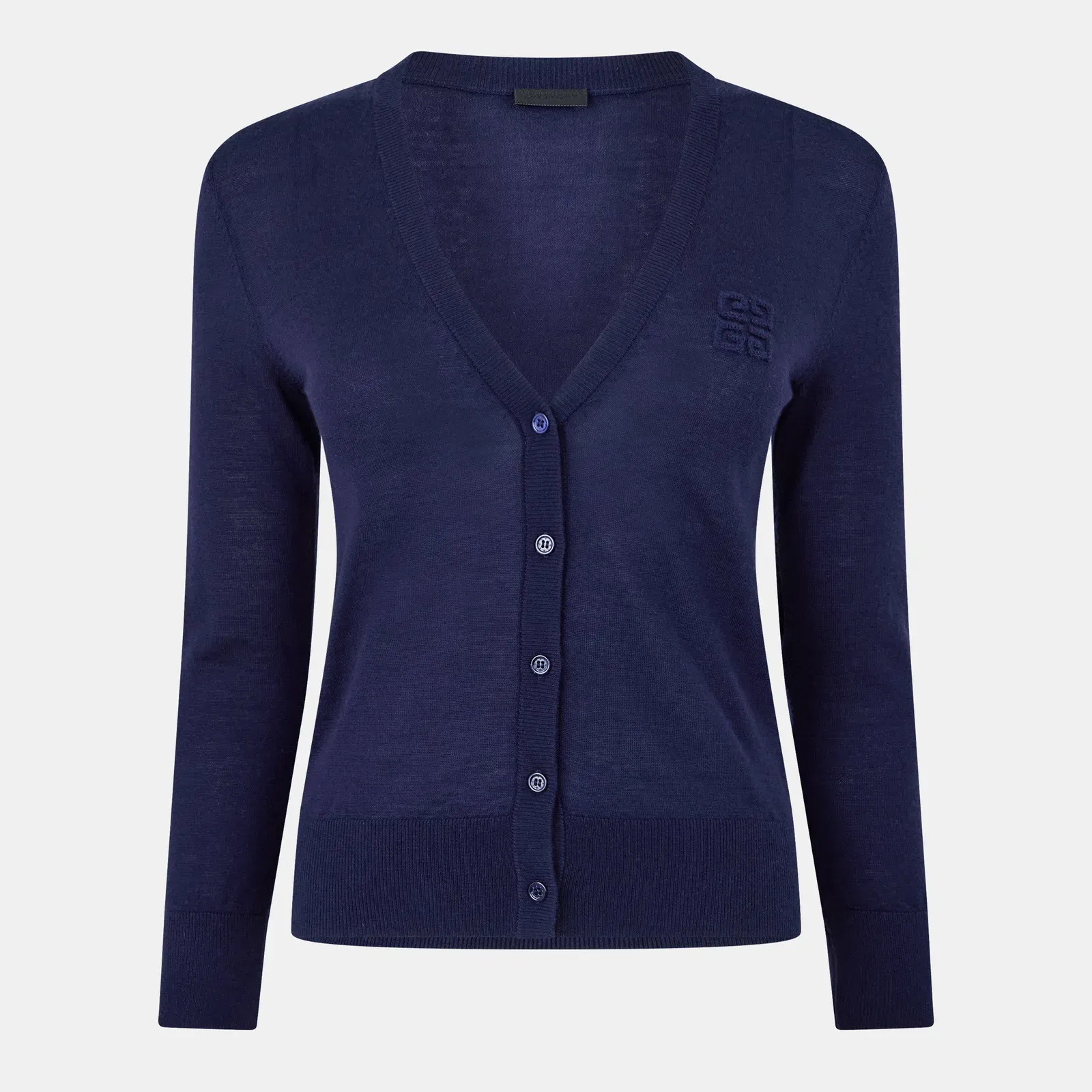 Embroidered 4g V-Neck Cardigan