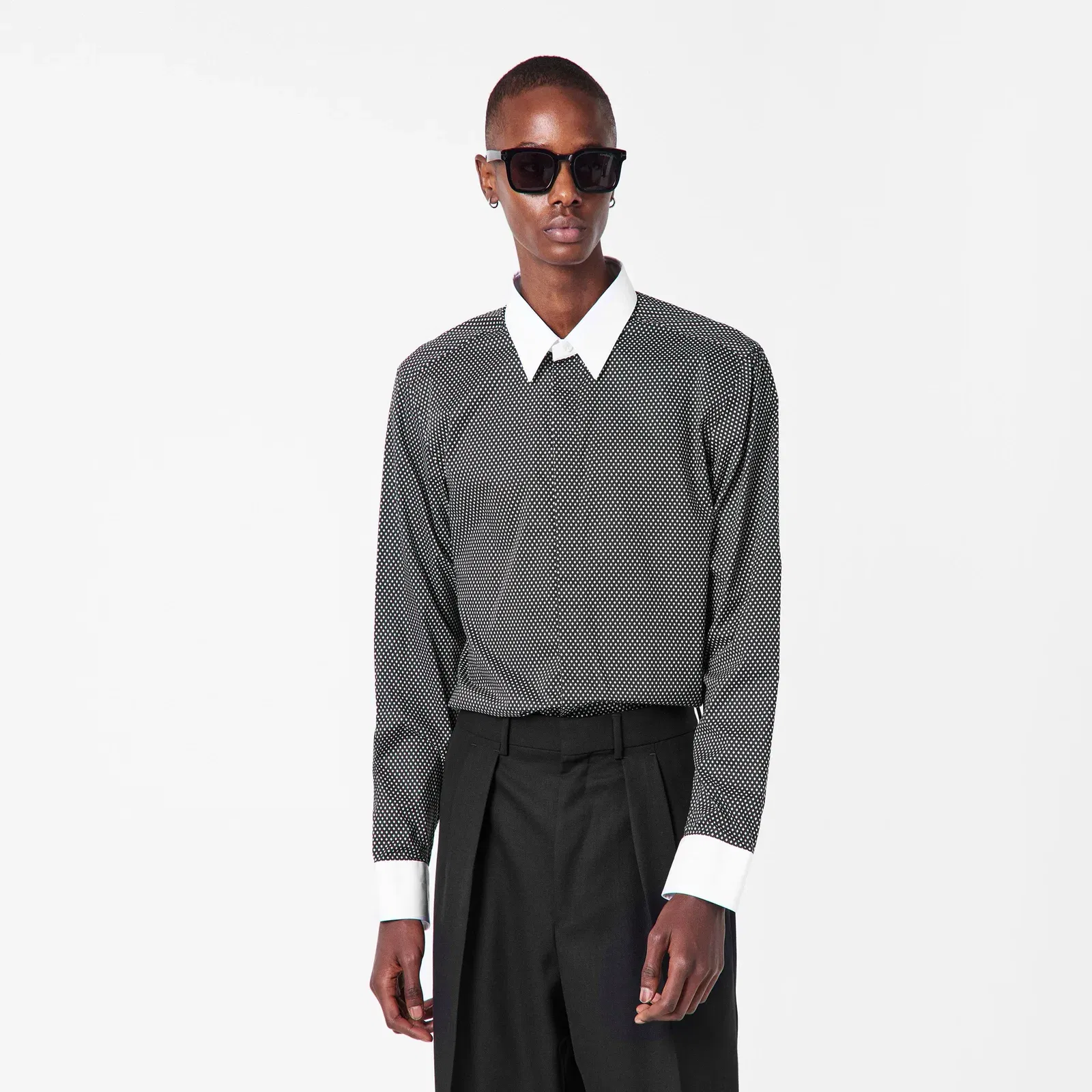 Diamond Long Sleeve Patterned Shirt