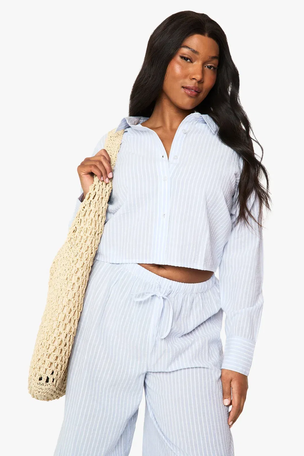 Plus Stripe Longline Crop