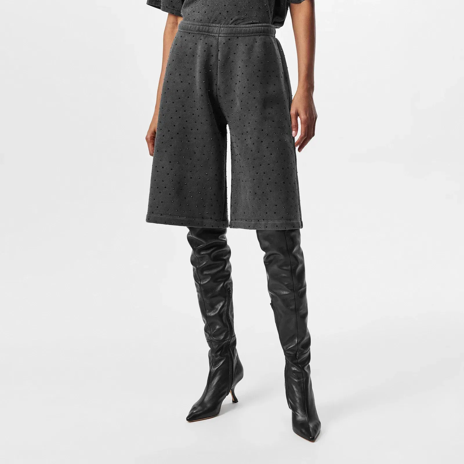 Spark Nappa Leather Woven Tracksuit Shorts
