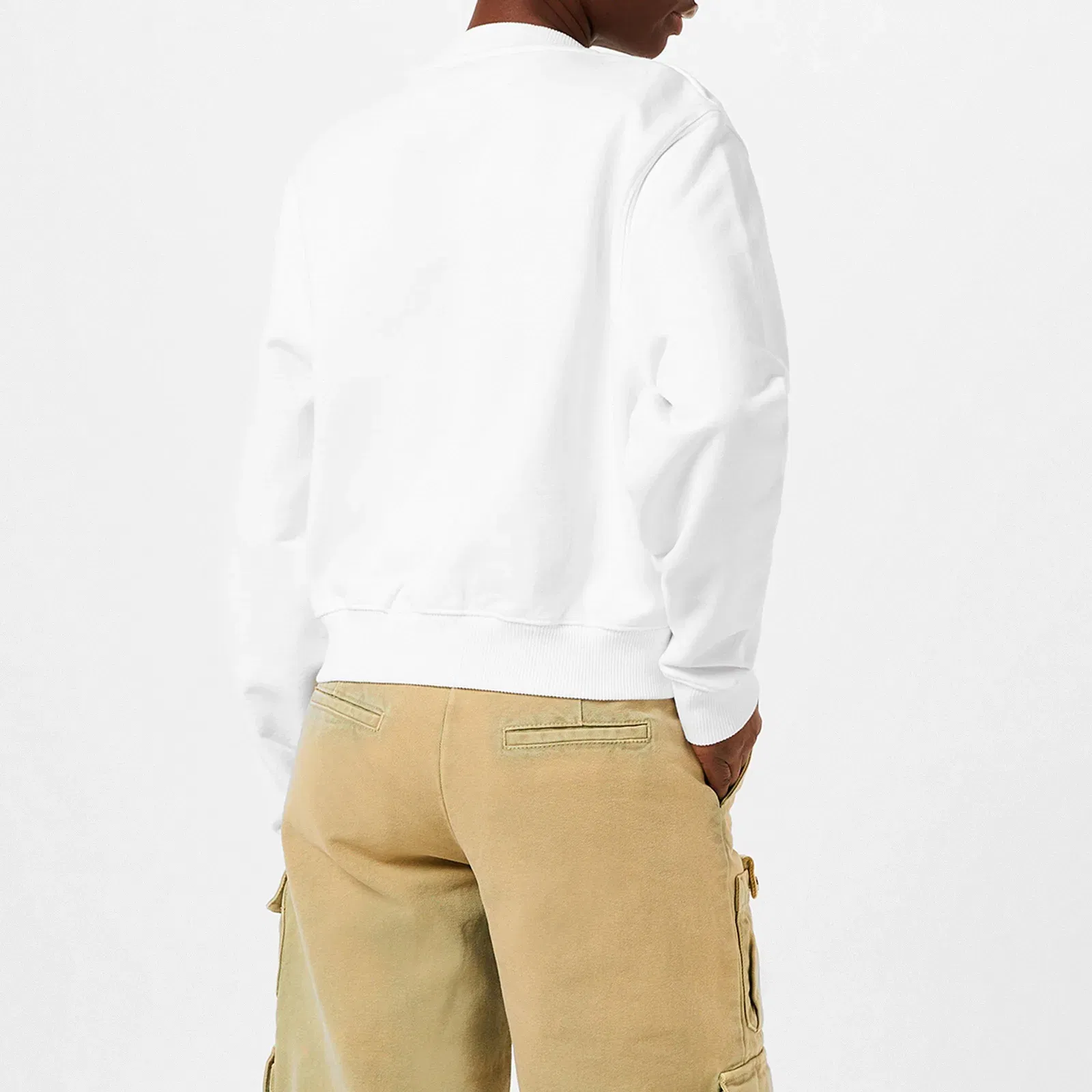 Stamp Cotton Long Sleeve Crew Sweatshirt