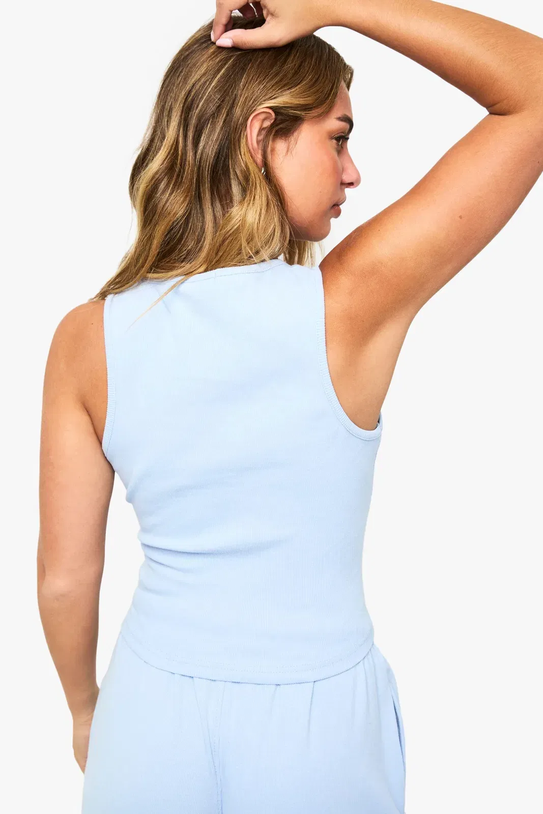 BOOHOO BASICS RIB SCOOP NECK RACER BACK VEST TOP