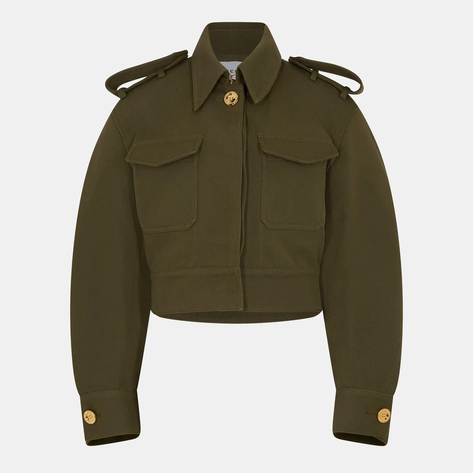 Cocoon Utility Cotton Cropped Long Sleeve Hybrid Jacket