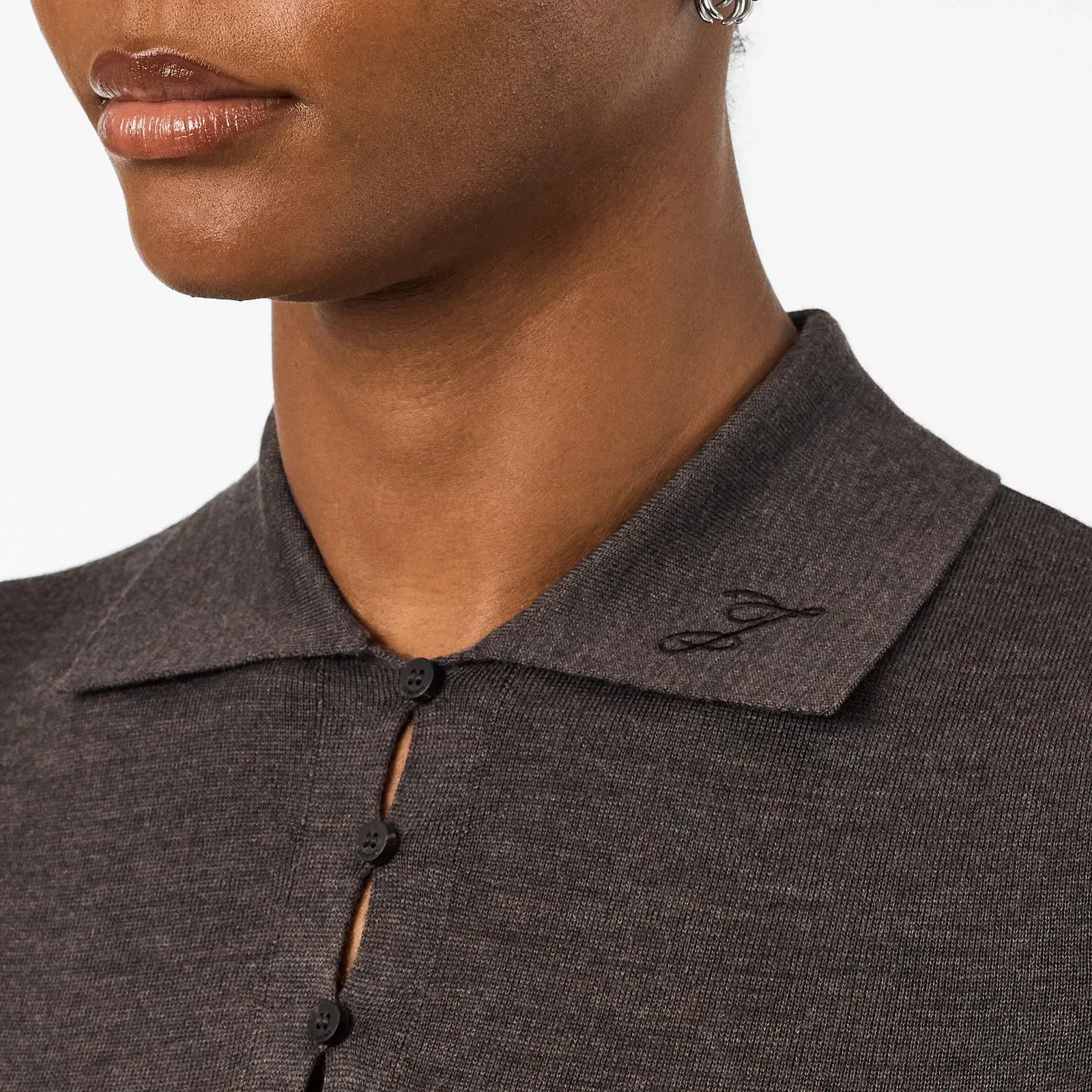Jacquard Long Sleeve Blouse
