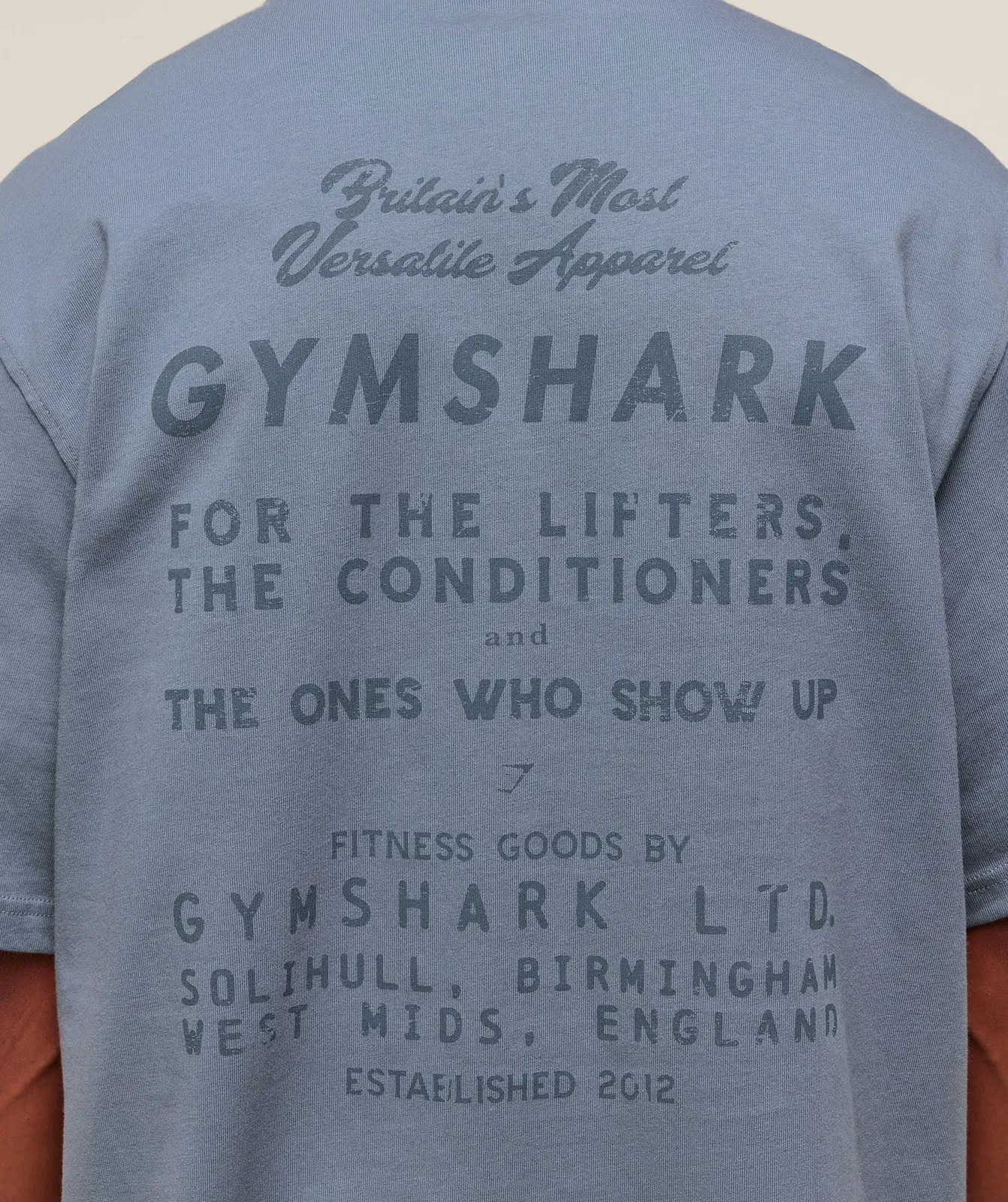 Gymshark For The Lifters Boxy T-Shirt - Iron Blue