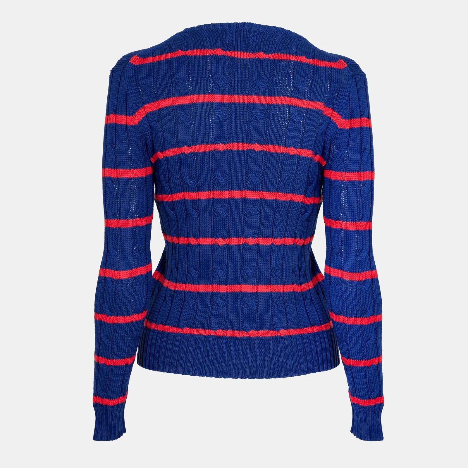 Cable Stripe Crew Neck Jumper