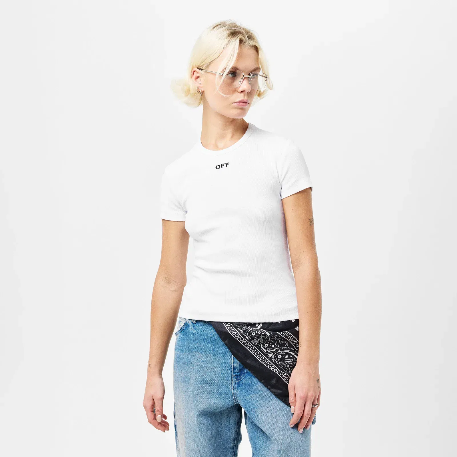 Stamp Ribbed Cropped Baby T-Shirt