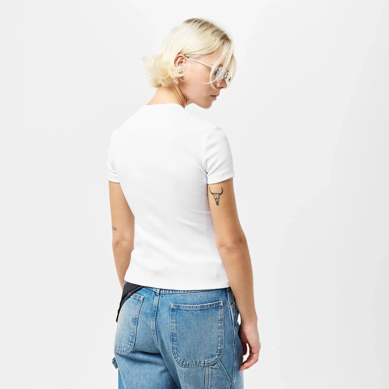 Stamp Ribbed Cropped Baby T-Shirt