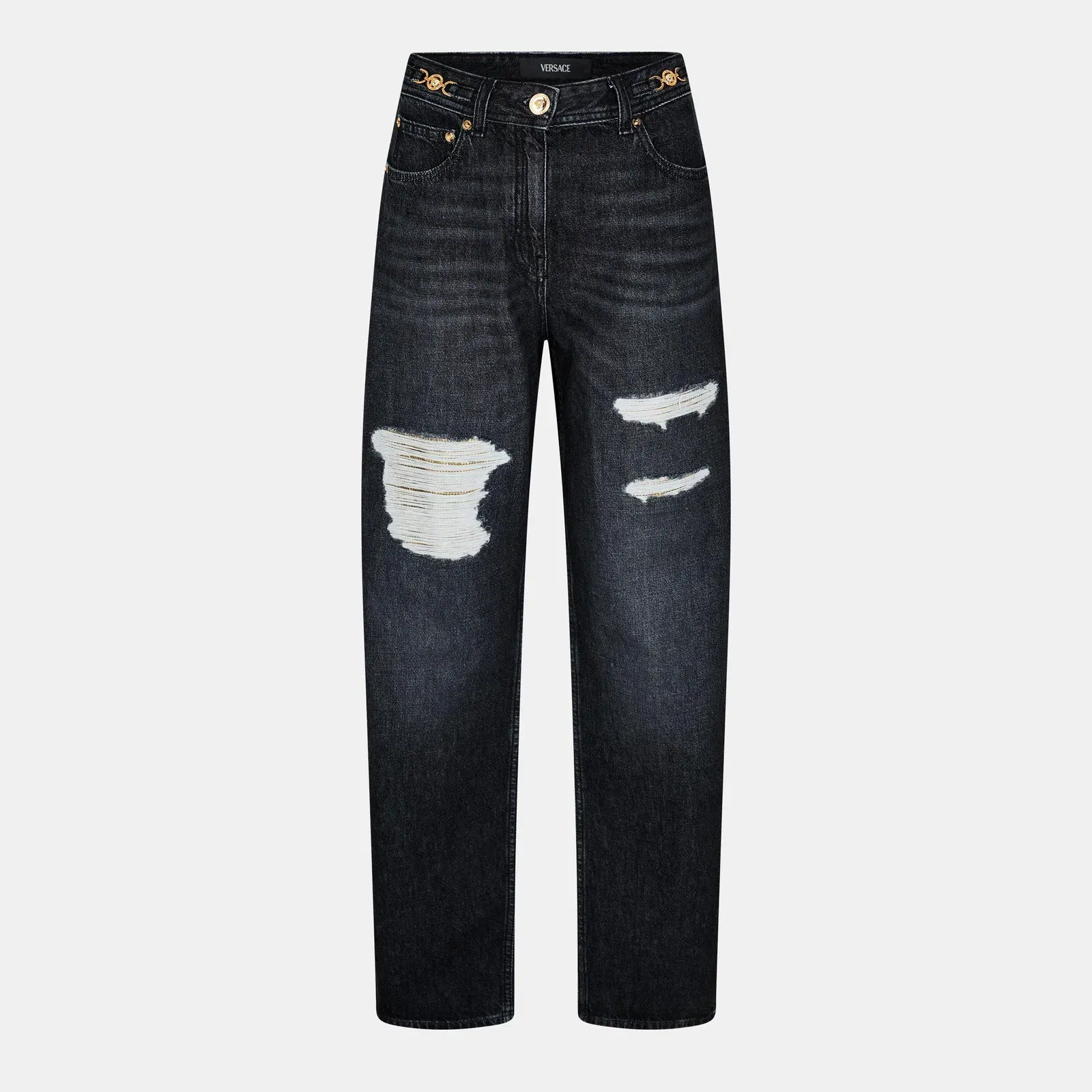 Structured Denim Wide Leg Jeans