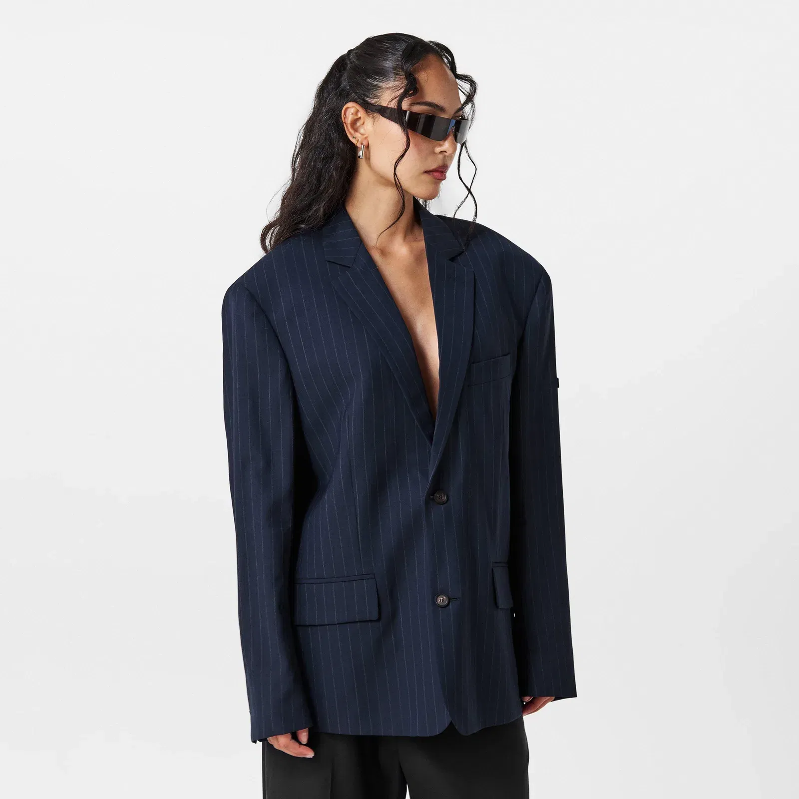 Pinstripe Structured Blazer
