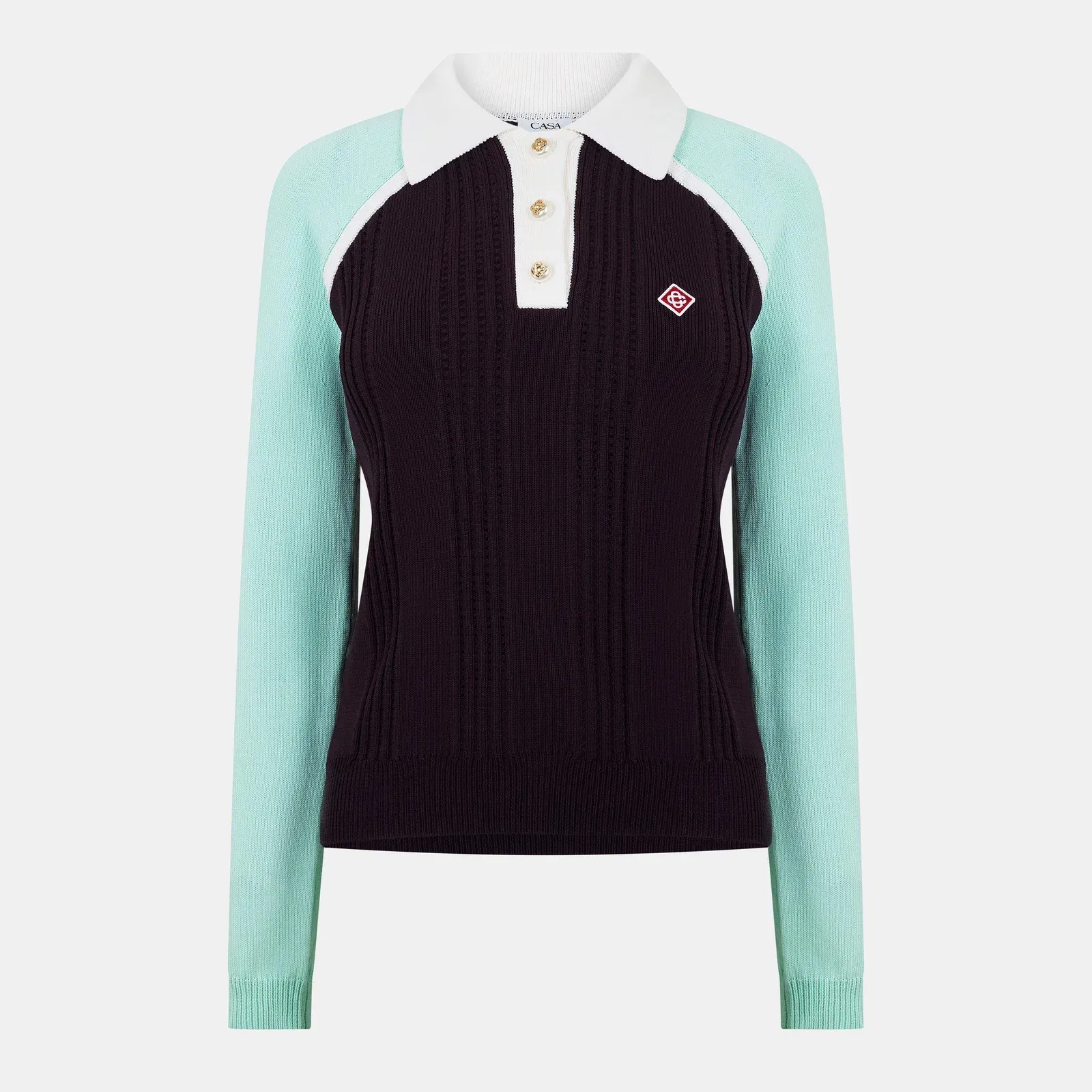 Sporty Long Sleeve Polo Shirt