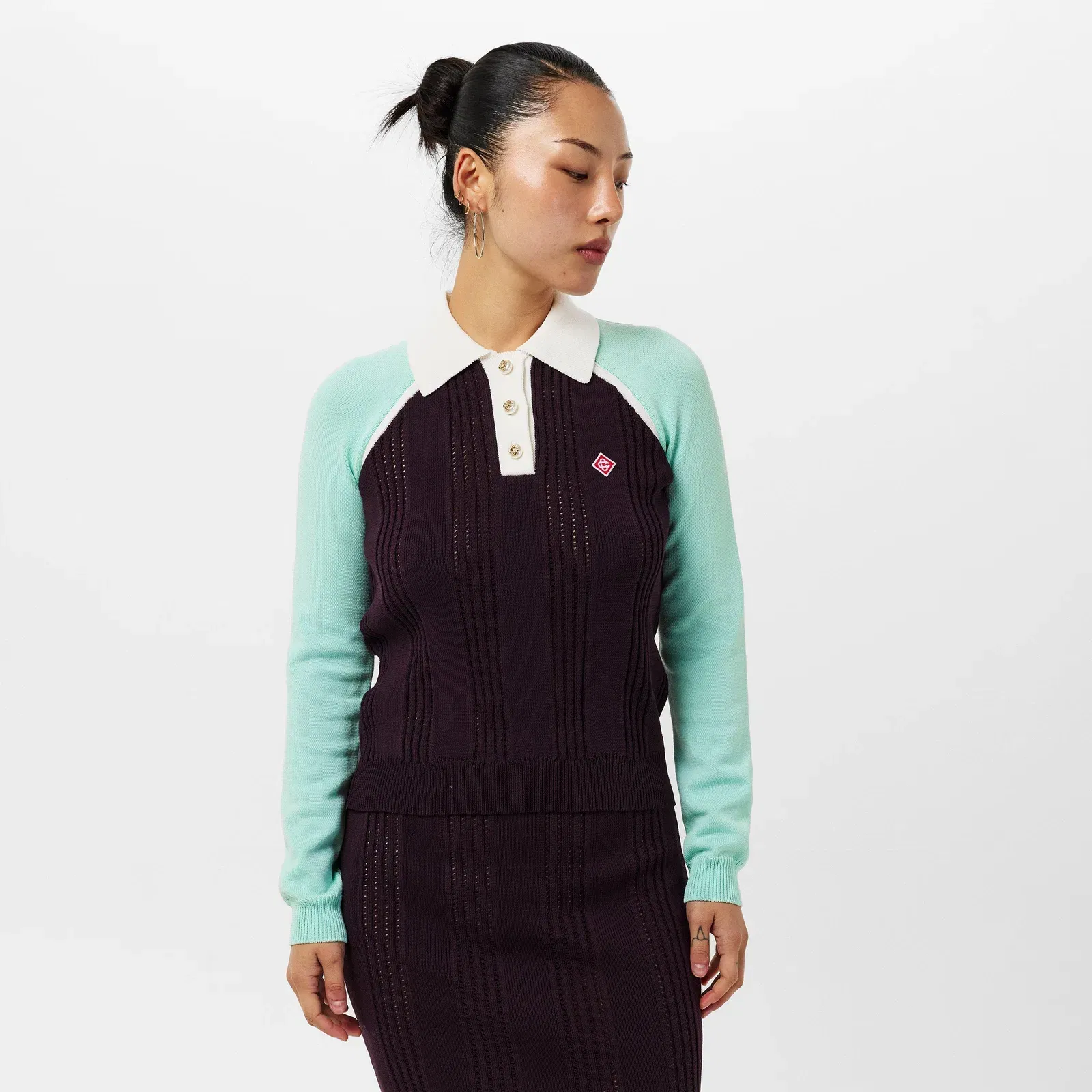 Sporty Long Sleeve Polo Shirt