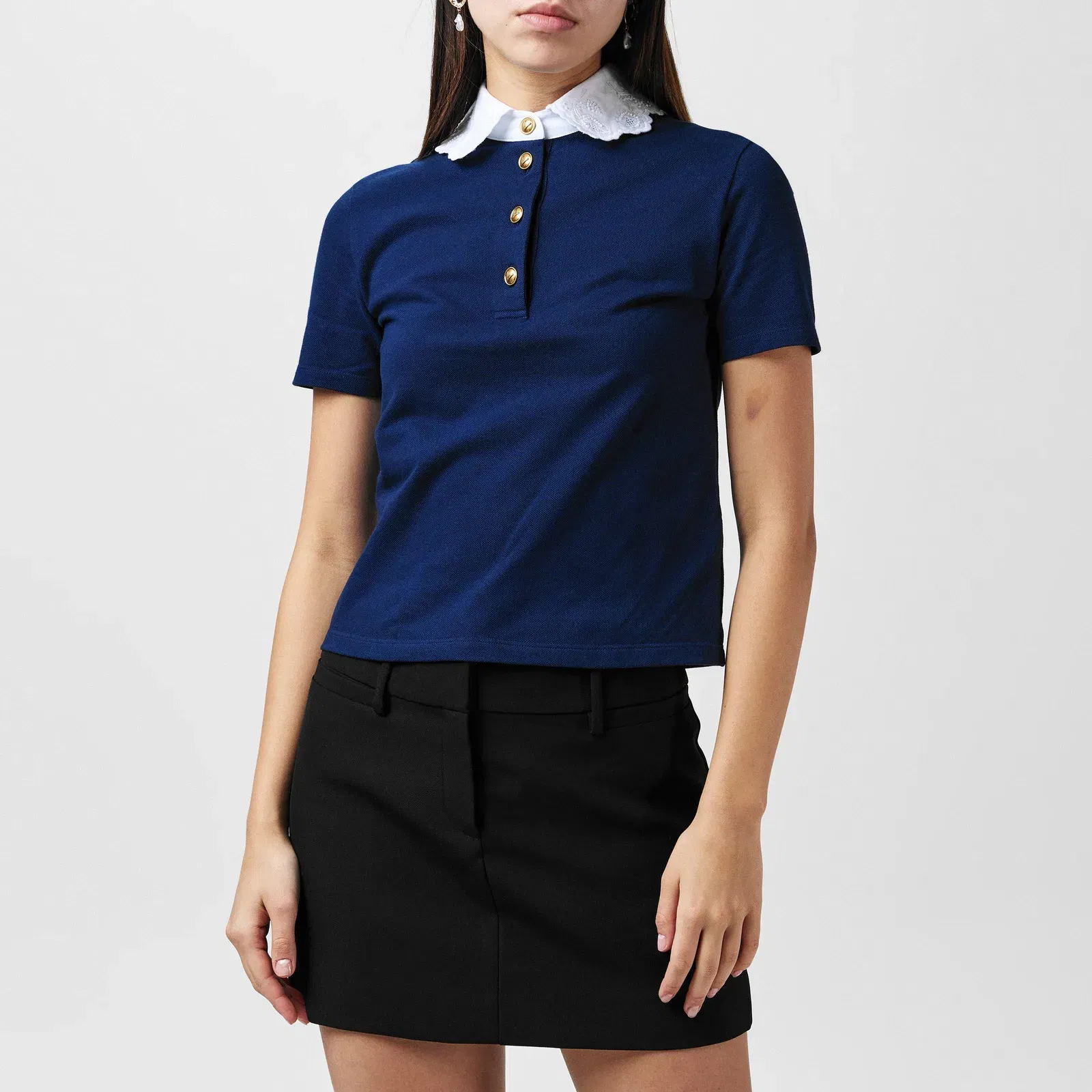 Embroidered Polo Sweatshirt