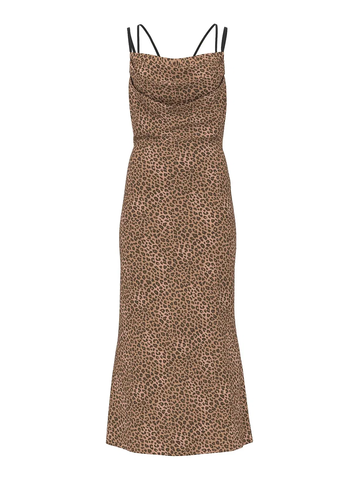 Geo Leo Chiffon Draped Maxi Slip Dress