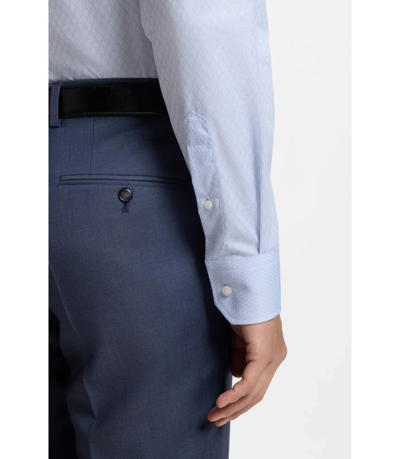 Boss Wrinkle Resistant Regular Fit Shirt In Cotton Light Blue